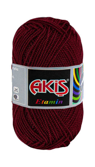 AKİŞ,ETAMİN 30 GR 707 BORDO,EL ÖRGÜ İPLİKLERİ - 1