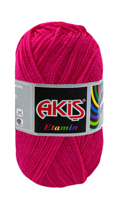 AKİŞ,ETAMİN 30 GR 711 ÇİNGENE PEMBE,EL ÖRGÜ İPLİKLERİ - 1