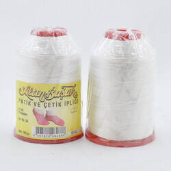 ALTINBAŞAK,100 GR PATİK VE ÇETİK İPLİĞİ BEYAZ,POLYESTER İPLİKLER - 1