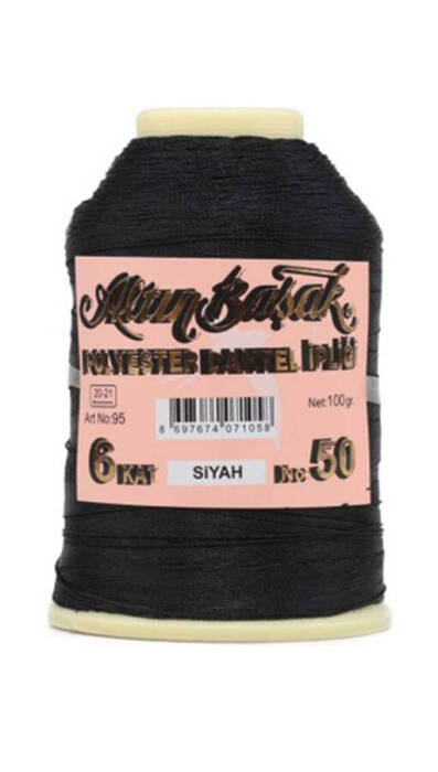 ALTINBAŞAK,100 GR POLYESTER SİYAH,POLYESTER İPLİKLER - 1