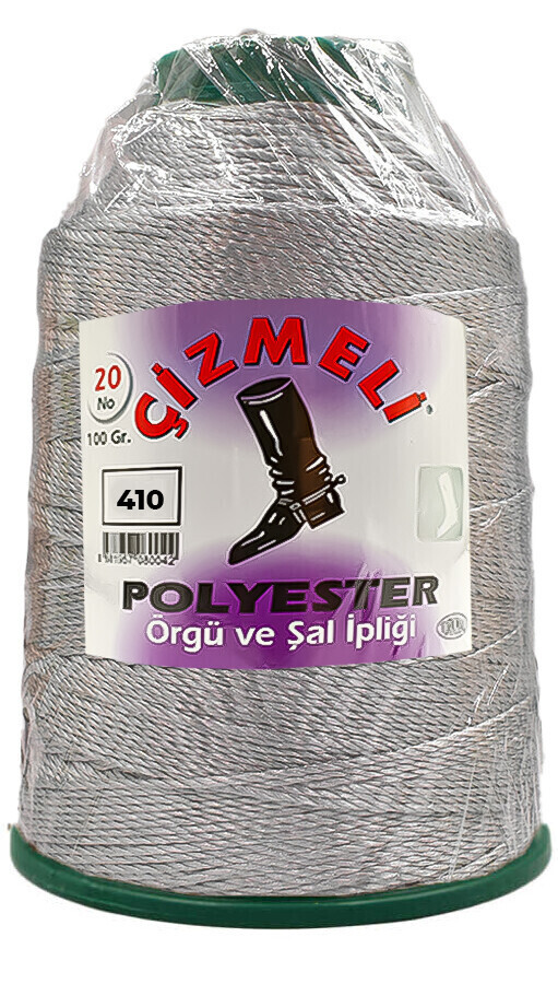 ÇİZMELİ,100 GR 20 NO 0410 AÇIK GRİ,POLYESTER İPLİKLER 