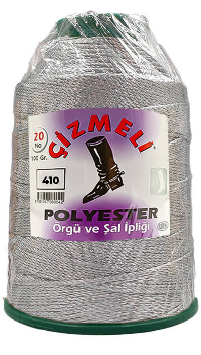 ÇİZMELİ,100 GR 20 NO 0410 AÇIK GRİ,POLYESTER İPLİKLER - 2