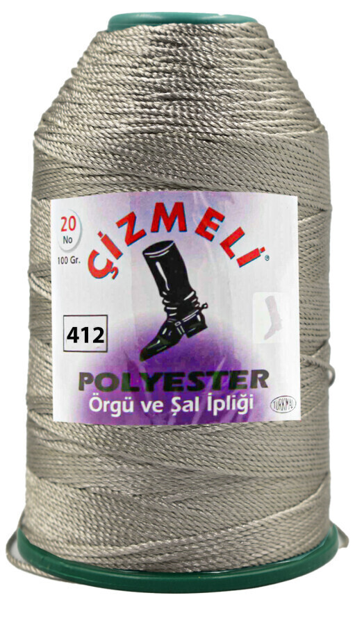 ÇİZMELİ,100 GR 20 NO 0412 KOYU GRİ,POLYESTER İPLİKLER 