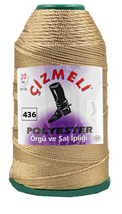 ÇİZMELİ,100 GR 20 NO 0436 SÜTLÜ KAHVE,POLYESTER İPLİKLER 