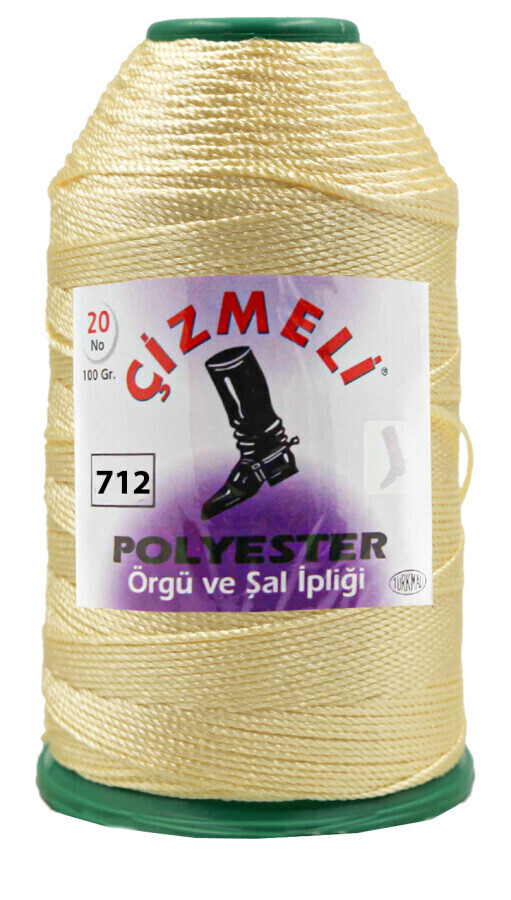 ÇİZMELİ,100 GR 20 NO 0712 KREM,POLYESTER İPLİKLER 