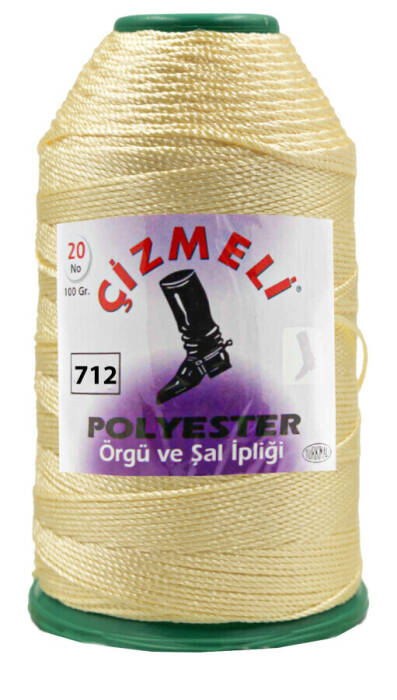 ÇİZMELİ,100 GR 20 NO 0712 KREM,POLYESTER İPLİKLER - 1