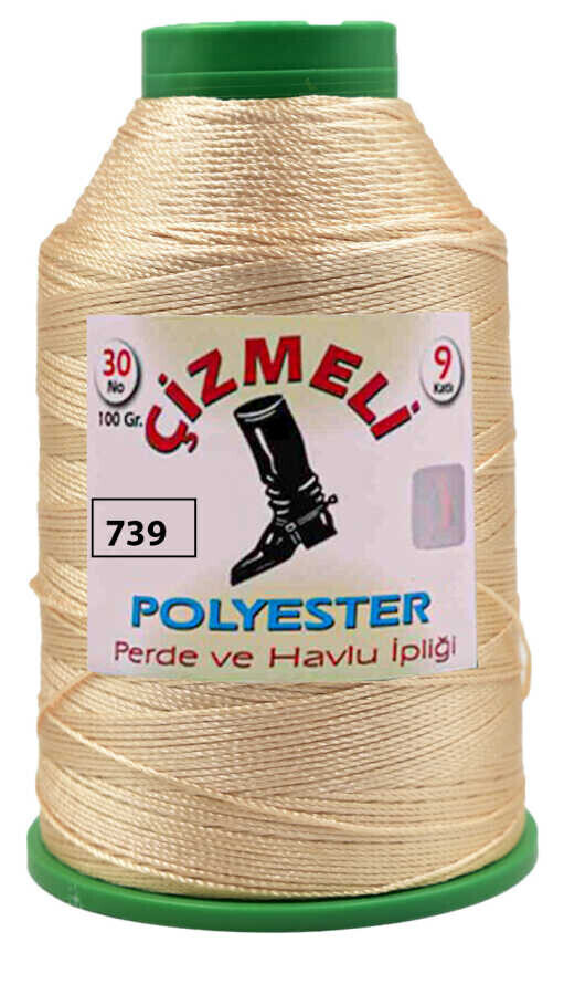 ÇİZMELİ,100 GR 20 NO 0739 EKRU,POLYESTER İPLİKLER 