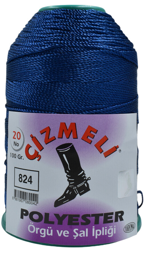 ÇİZMELİ,100 GR 20 NO 0824 KOYU MAVİ,POLYESTER İPLİKLER 