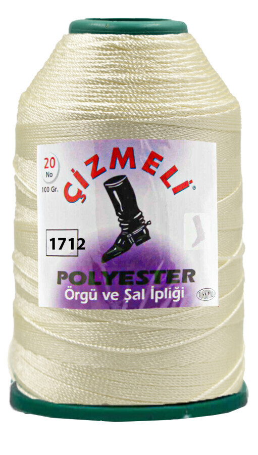 ÇİZMELİ,100 GR 20 NO 1712 KOYU KREM,POLYESTER İPLİKLER 