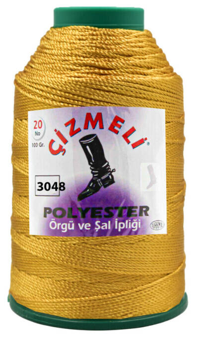 ÇİZMELİ,100 GR 20 NO 3048 HARDAL,POLYESTER İPLİKLER - 1