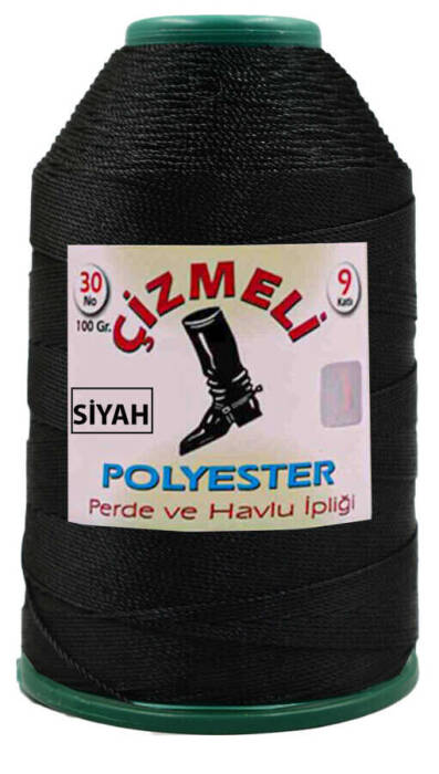 ÇİZMELİ,100 GR 30 NO 0001 SİYAH,POLYESTER İPLİKLER - 1