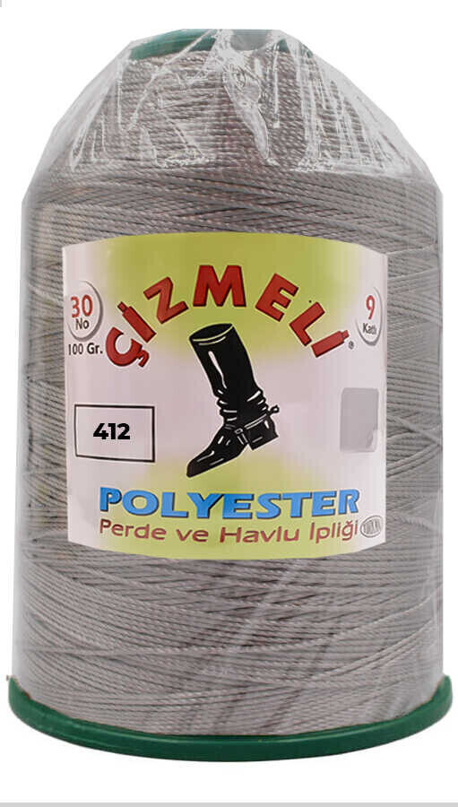 ÇİZMELİ,100 GR 30 NO 0412 KOYU GRİ,POLYESTER İPLİKLER 