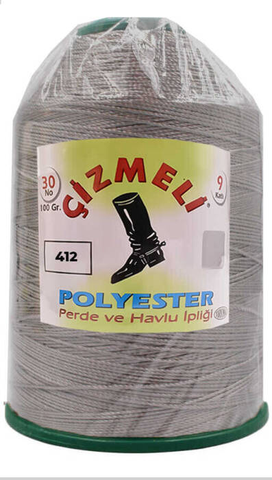 ÇİZMELİ,100 GR 30 NO 0412 KOYU GRİ,POLYESTER İPLİKLER - 1