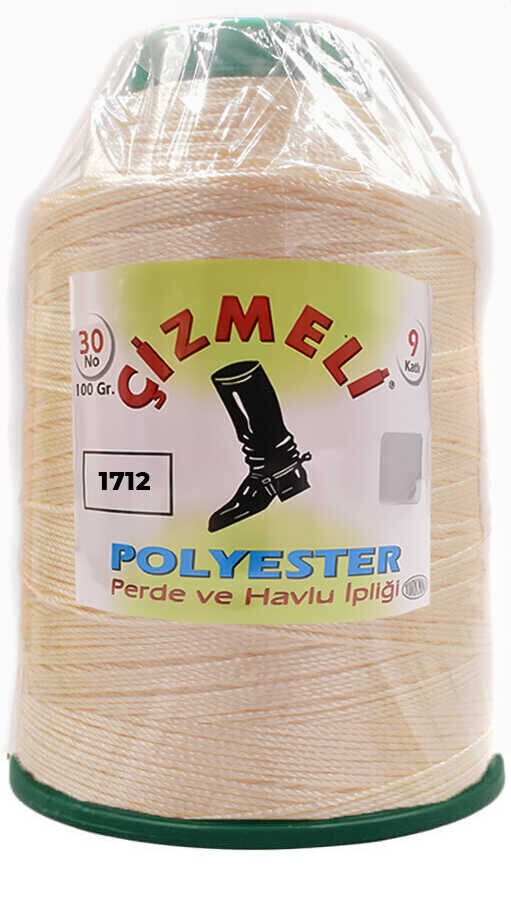 ÇİZMELİ,100 GR 30 NO 1712 KOYU KREM,POLYESTER İPLİKLER 