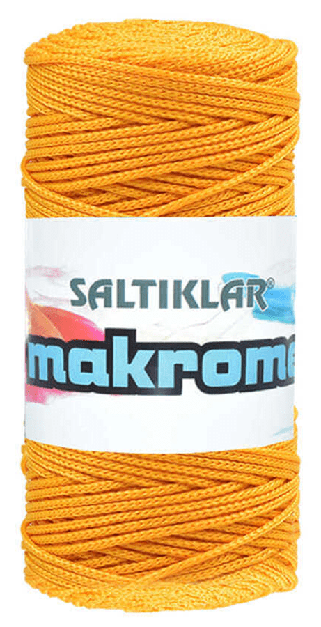 SALTIKLAR,POLYESTER MAKROME 0058 KOYU SARI,EL ÖRGÜ İPLİKLERİ 