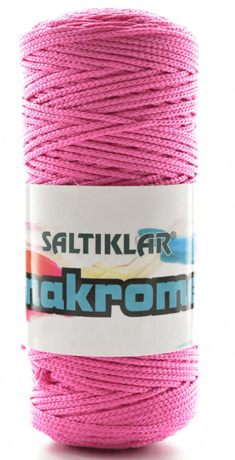 SALTIKLAR,POLYESTER MAKROME 1538 ÇİNGENE PEMBE,EL ÖRGÜ İPLİKLERİ 