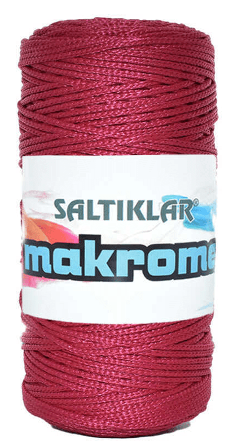 SALTIKLAR,POLYESTER MAKROME 1845 KOYU KIRMIZI,EL ÖRGÜ İPLİKLERİ 