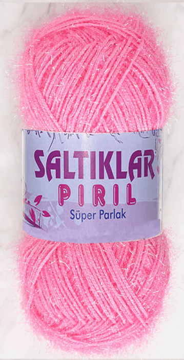 SALTIKLAR,SİMLİ KRİSTAL 0014 GÜL PEMBE,EL ÖRGÜ İPLİKLERİ - 1