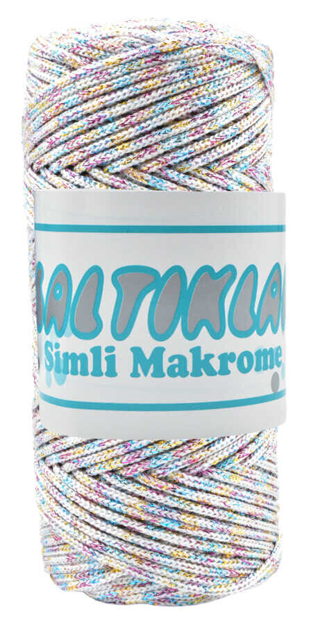 SALTIKLAR,SİMLİ POLYESTER MAKROME MS 0001 BEYAZ,EL ÖRGÜ İPLİKLERİ 