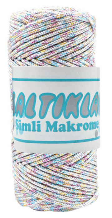 SALTIKLAR,SİMLİ POLYESTER MAKROME MS 0001 BEYAZ,EL ÖRGÜ İPLİKLERİ - 1