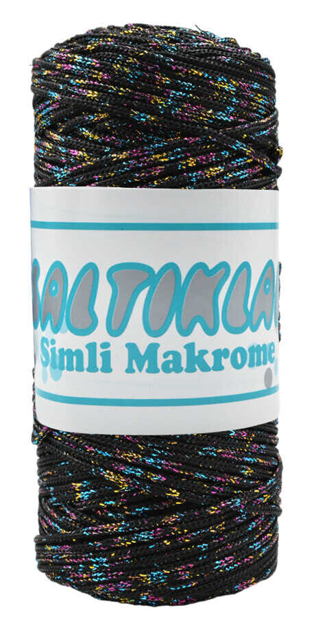 SALTIKLAR,SİMLİ POLYESTER MAKROME MS 0060 SİYAH,EL ÖRGÜ İPLİKLERİ 