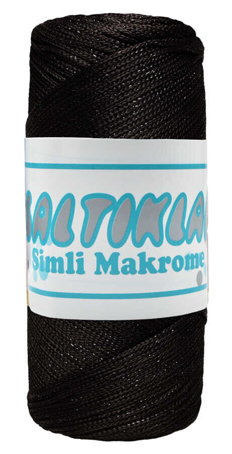 SALTIKLAR,SİMLİ POLYESTER MAKROME RS 0060 SİYAH,EL ÖRGÜ İPLİKLERİ 