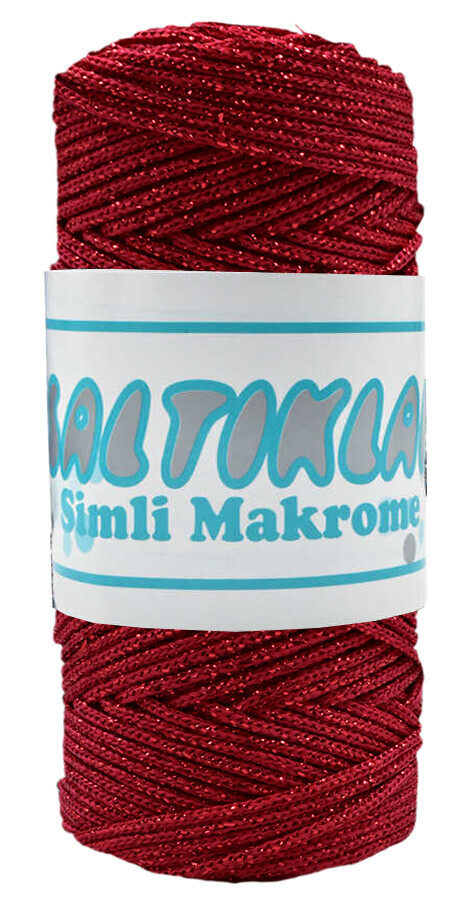 SALTIKLAR,SİMLİ POLYESTER MAKROME RS 0100 KIRMIZI,EL ÖRGÜ İPLİKLERİ 