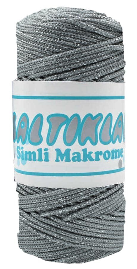 SALTIKLAR,SİMLİ POLYESTER MAKROME S 0034 GRİ,EL ÖRGÜ İPLİKLERİ 