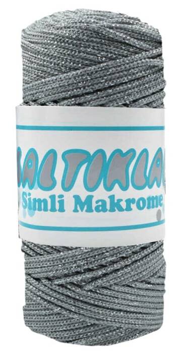 SALTIKLAR,SİMLİ POLYESTER MAKROME S 0034 GRİ,EL ÖRGÜ İPLİKLERİ - 1