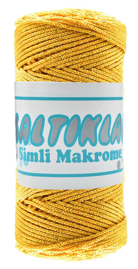 SALTIKLAR,SİMLİ POLYESTER MAKROME S 0058 KOYU SARI,EL ÖRGÜ İPLİKLERİ 