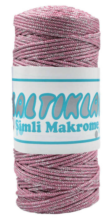 SALTIKLAR,SİMLİ POLYESTER MAKROME S 0350 GÜL ,EL ÖRGÜ İPLİKLERİ - 1