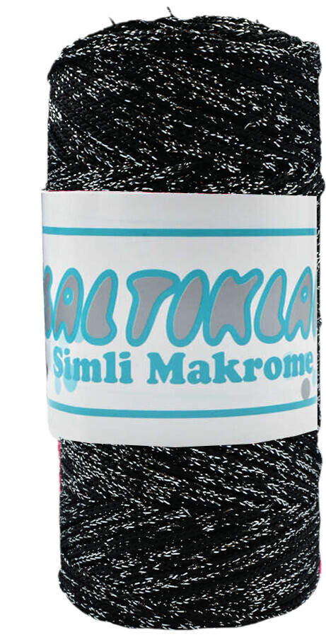 SALTIKLAR,SİMLİ POLYESTER MAKROME SG 0060 SİYAH,EL ÖRGÜ İPLİKLERİ 