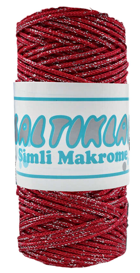 SALTIKLAR,SİMLİ POLYESTER MAKROME SG 0100 KIRMIZI,EL ÖRGÜ İPLİKLERİ 