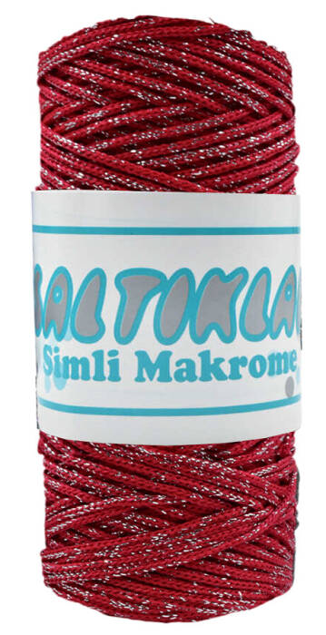 SALTIKLAR,SİMLİ POLYESTER MAKROME SG 0100 KIRMIZI,EL ÖRGÜ İPLİKLERİ - 1