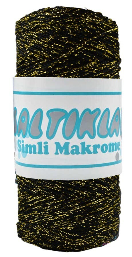 SALTIKLAR,SİMLİ POLYESTER MAKROME SS 0060 SİYAH,EL ÖRGÜ İPLİKLERİ 