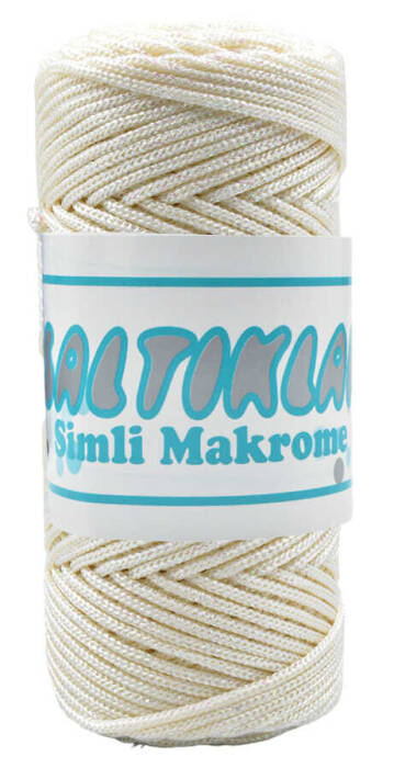 SALTIKLAR,SİMLİ POLYESTER MAKROME SS 0271 KREM,EL ÖRGÜ İPLİKLERİ - 1