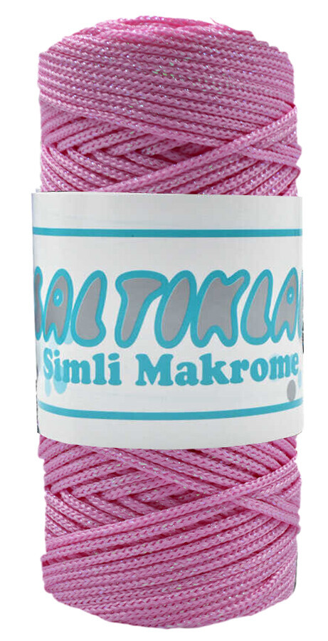 SALTIKLAR,SİMLİ POLYESTER MAKROME SS 1545 PEMBE,EL ÖRGÜ İPLİKLERİ 