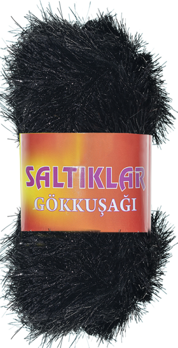 SALTIKLAR,SİMLİ YUMOŞ 1001 SİYAH,EL ÖRGÜ İPLİKLERİ - 1