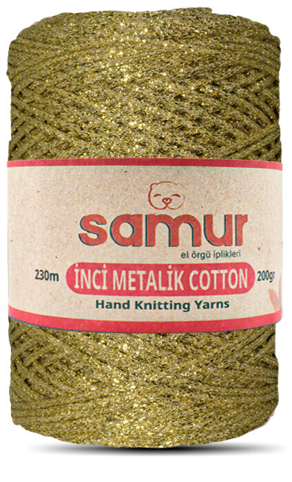 SAMUR,METALİC COTTON L103 SARI,EL ÖRGÜ İPLİKLERİ 