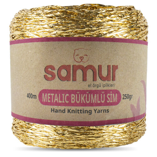 SAMUR,METALİK SİM 220 SARI,EL ÖRGÜ İPLİKLERİ 