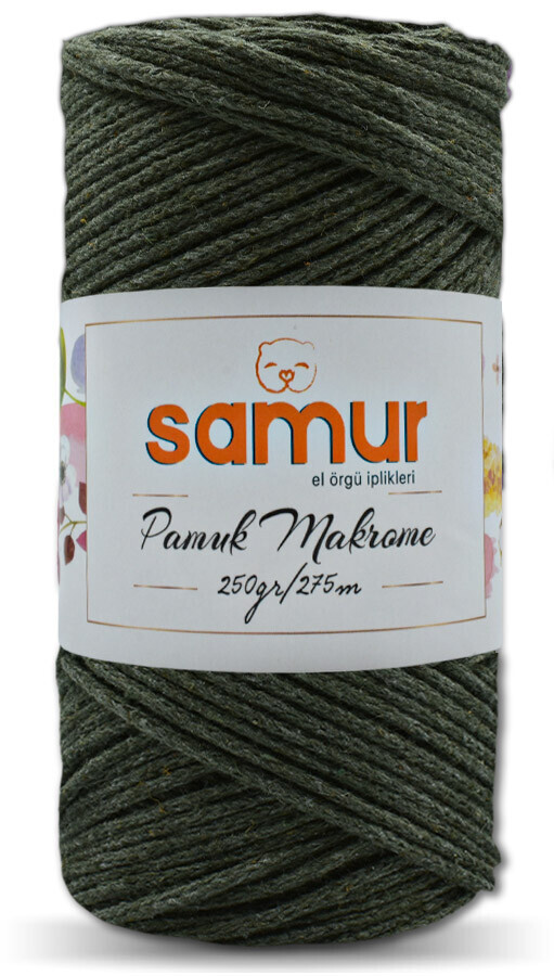 SAMUR,PAMUK MAKROME S05 HAKİ,EL ÖRGÜ İPLİKLERİ 