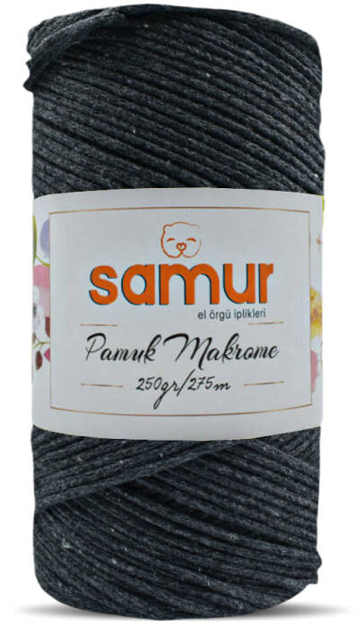 SAMUR,PAMUK MAKROME S08 FÜME,EL ÖRGÜ İPLİKLERİ - 1