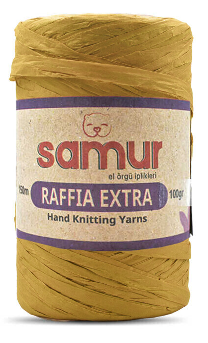 SAMUR,RAFFİA EXTRA 03 HARDAL,EL ÖRGÜ İPLİKLERİ 