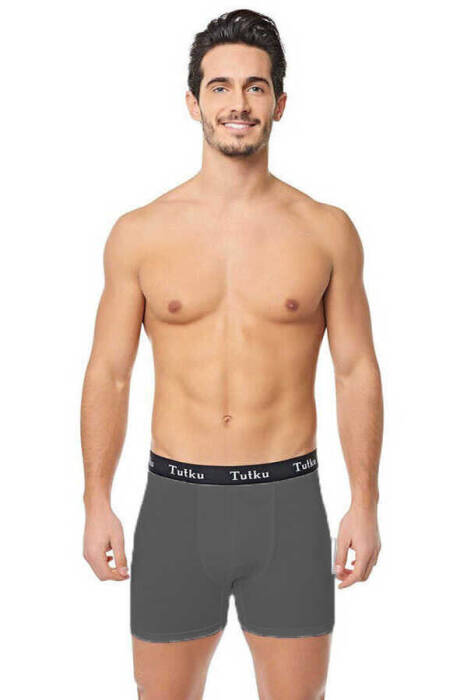 TUTKU,ERKEK ELASTAN SPOR BOXER NO:L FÜME,İÇGİYİM - 1