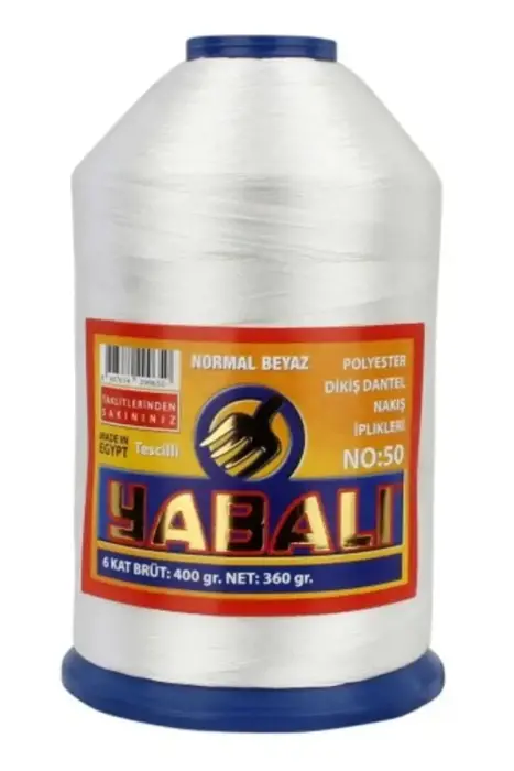 YABALI,400 GR POLYESTER 50 NO NORMALBEYAZ,POLYESTER İPLİKLER - 1