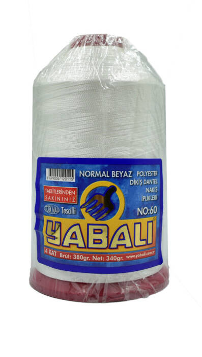 YABALI,400 GR POLYESTER 60 NO NORMALBEYAZ,POLYESTER İPLİKLER - 1